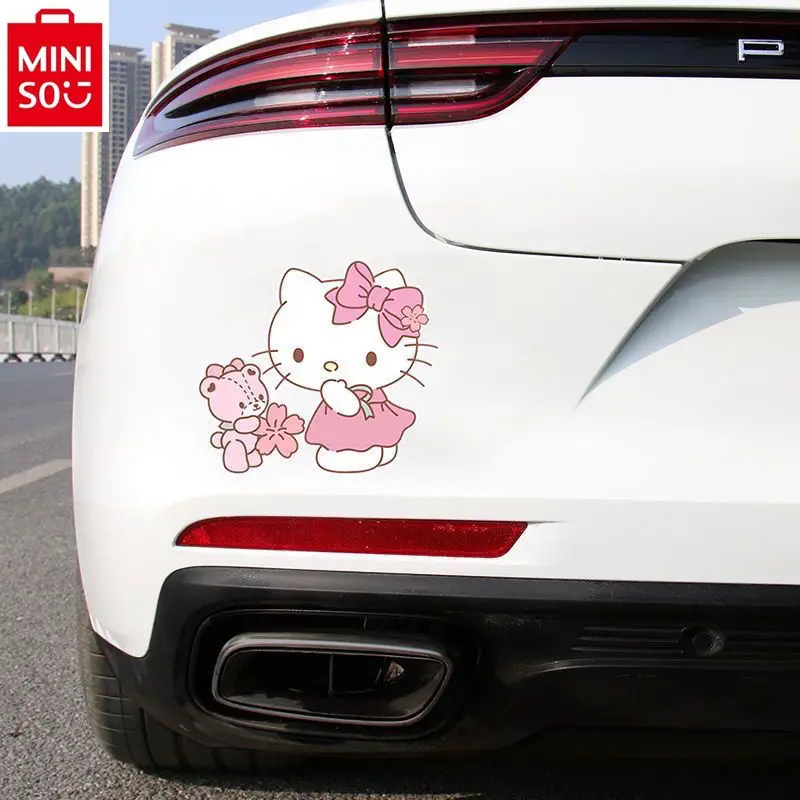 

Hello Kitty Cartoon Anime Car Stickers Scratch Covering Waterproof Decoration Fuel Tank Cover Body Glass Car Accessories