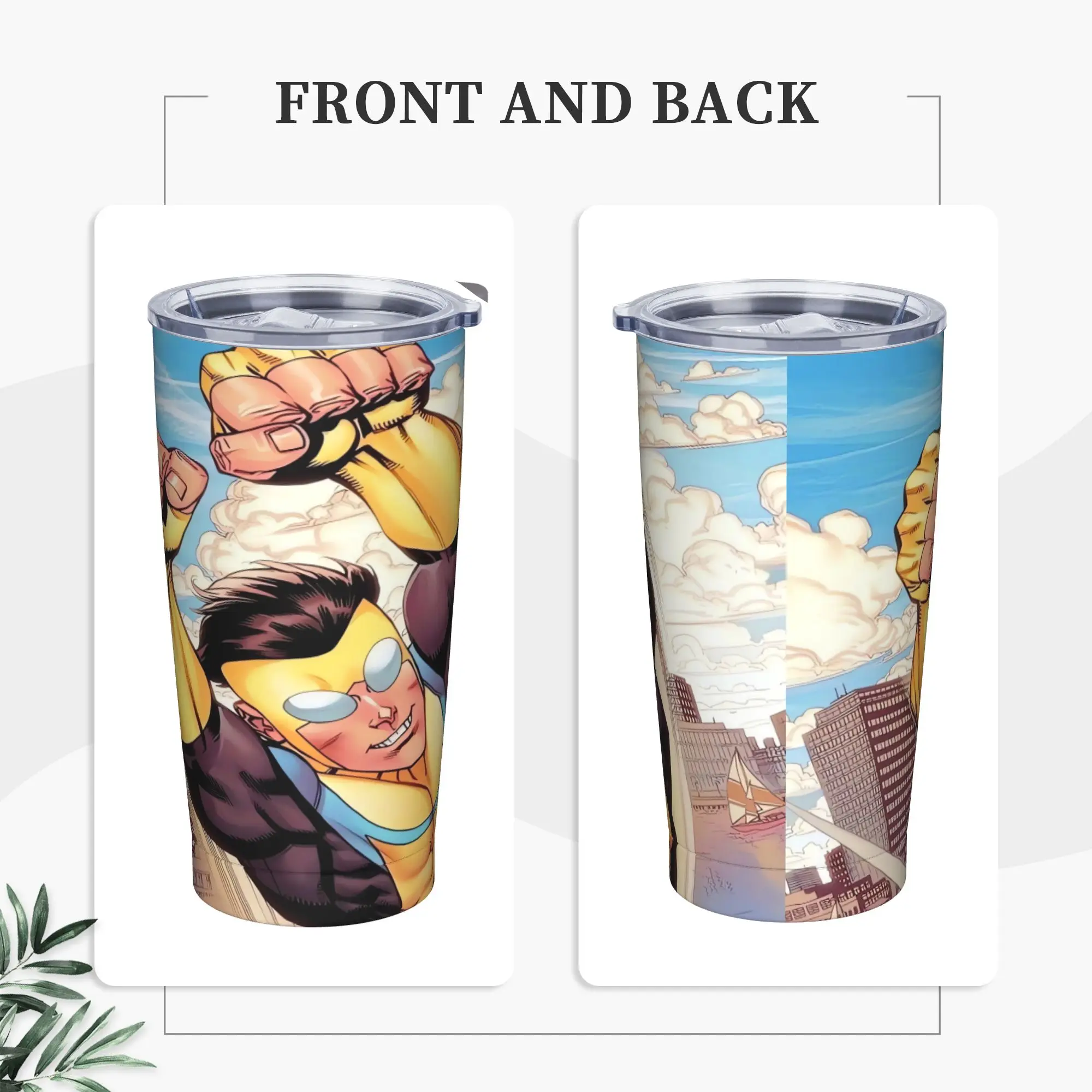 Stainless Steel Tumbler Anime Invincibles Mugs Cup With Straws  Camping Hot Drinks Water Bottle Keep Heat Thermal Cups