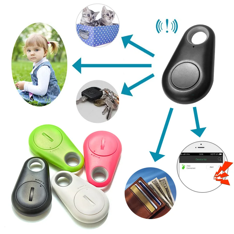 2/4pcs Mini Item Finder Smart Dog Pets Bluetooth GPS Tracker Anti-lost Device Alarm Tag Child Bag Wallet Key Finder Locator