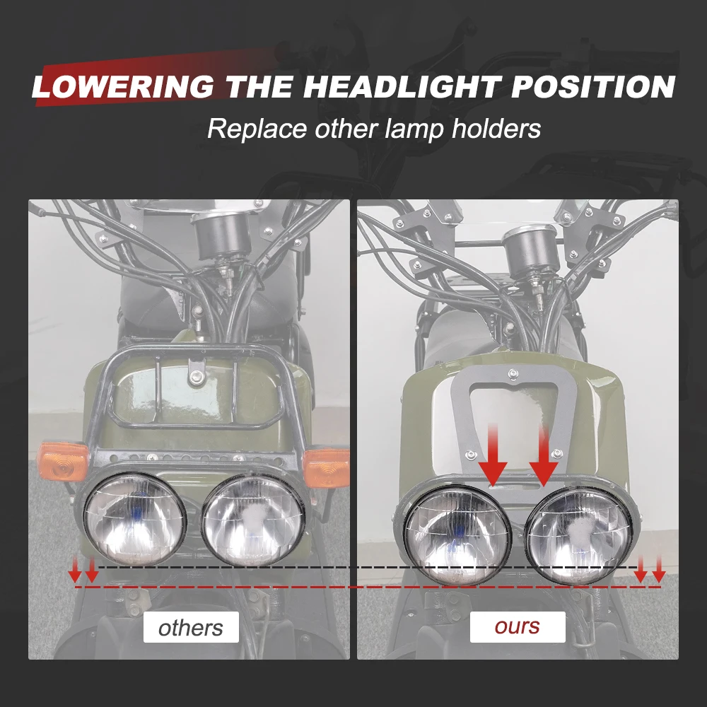 オートバイ用スチールヘッドライトブラケット,ローヘッドランプブラケット,ホンダRuckus 50用,2003-2019 2020 2021 2022 2023 2024