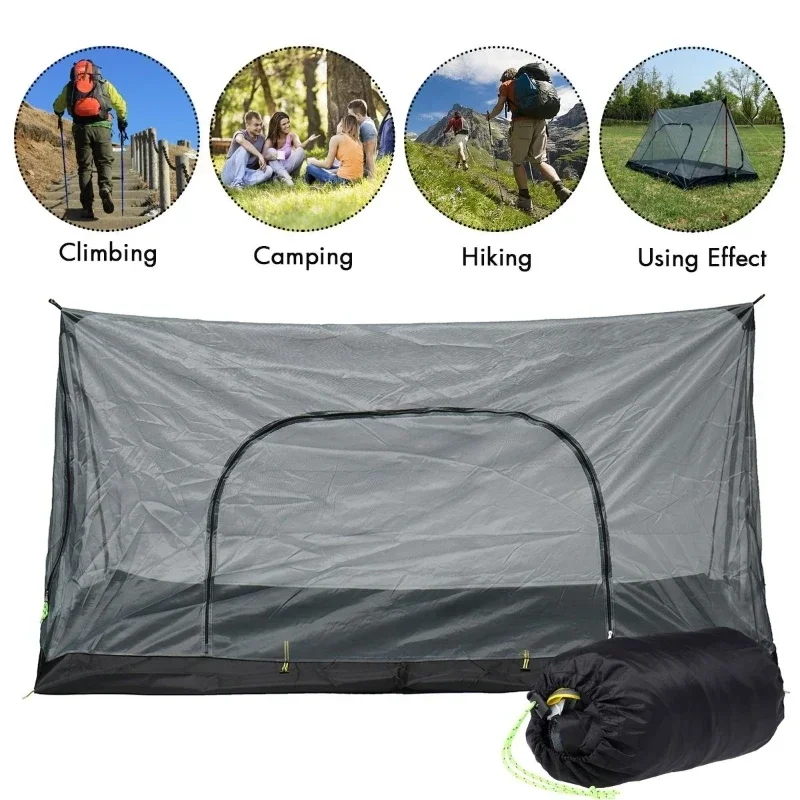 New Camping Mosquito Net Tent with Bottom Single Door Outdoor Camping Rest Tent Keep Insect Away Backpacking Bed Travel Any Pole