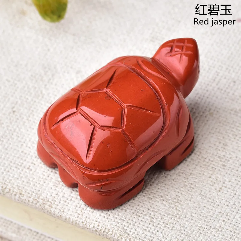 Hand Carved Turtle Figurine, Natural Stone, Jade Mini Tortoise, Crystal Craft, Chakra, Home Decor, 1.5\