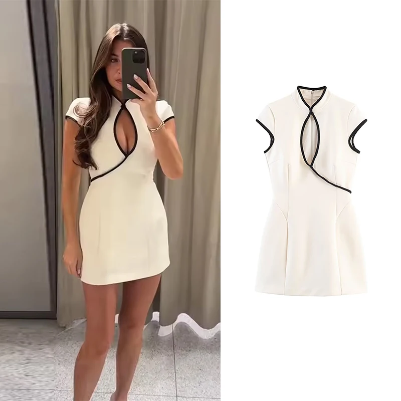 Vestido de Verano 2026 para Mujer, Moderno, con Estampado de Lunares, Elegante, Corto, para Fiesta, Juvenil, para Vacaciones, Estilo Urbano