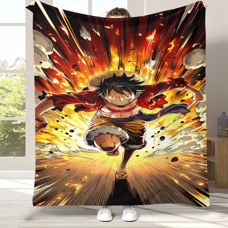 Anime Zoro One P-Piece Straw Hat Pirates Soft Flannel Throw Blanket,Cozy Warm Blanket for Bed,Sofa,Living Room,Picnic,Camping