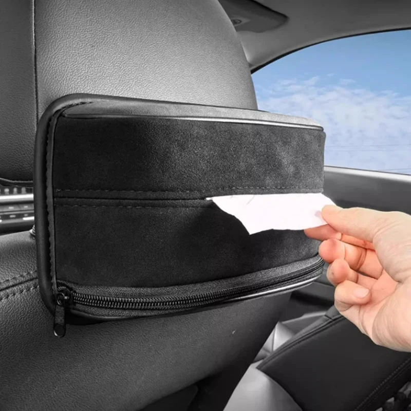 

High Quality Car Tissue Box Suitable for JETOUR Traveler T2 2023 Suede High-end Seat Tissue Box Car Interior Trim Accessories