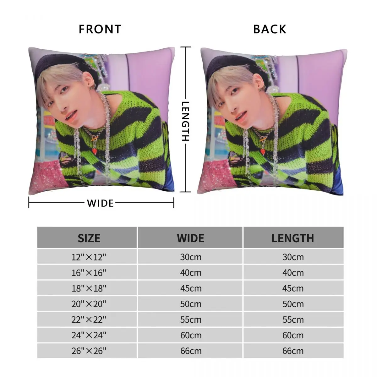 Taehyun TXT FIGHT OR ESCAPE Square Pillowcase Polyester Linen Velvet Creative Zip Decor Pillow Case Bed Cushion Cover