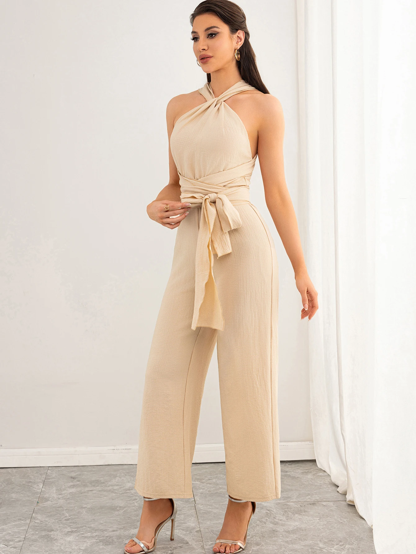 Sexy black backless jumpsuit women pants summer one pieces romper jumpsuit woman elegant straight leg jumpsuits trousers outfits