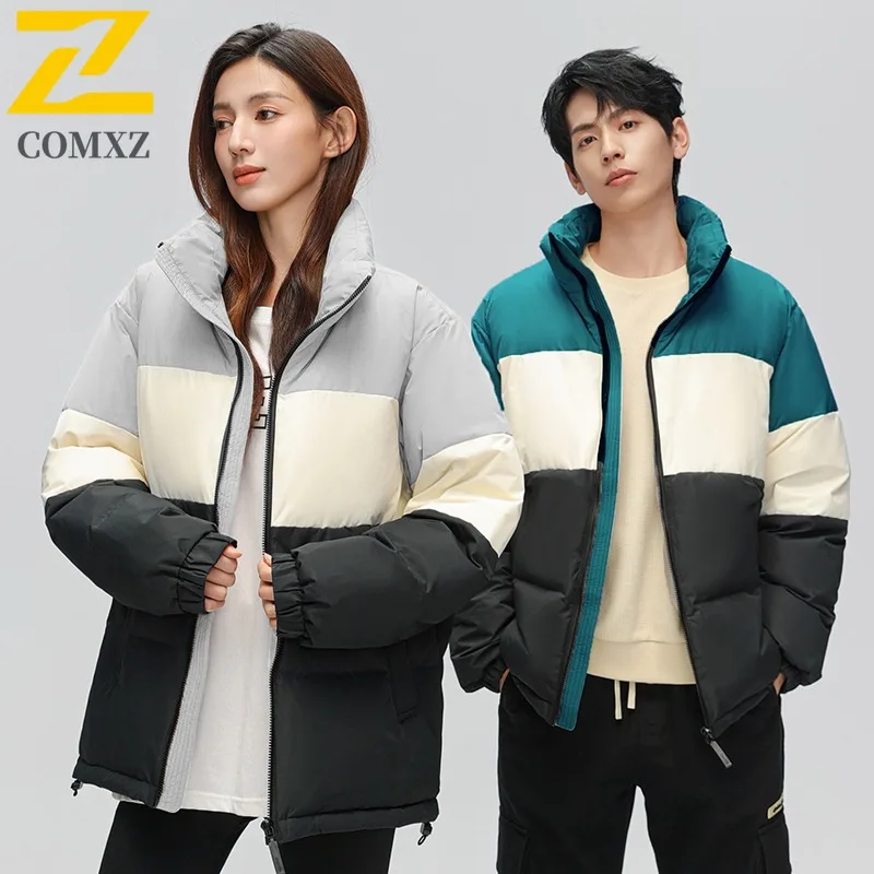 

COMXZ Мужской пуховик Комфортный воротник-стойка Корейская мода Легкие куртки Уличное утолщенное теплое зимнее пальто