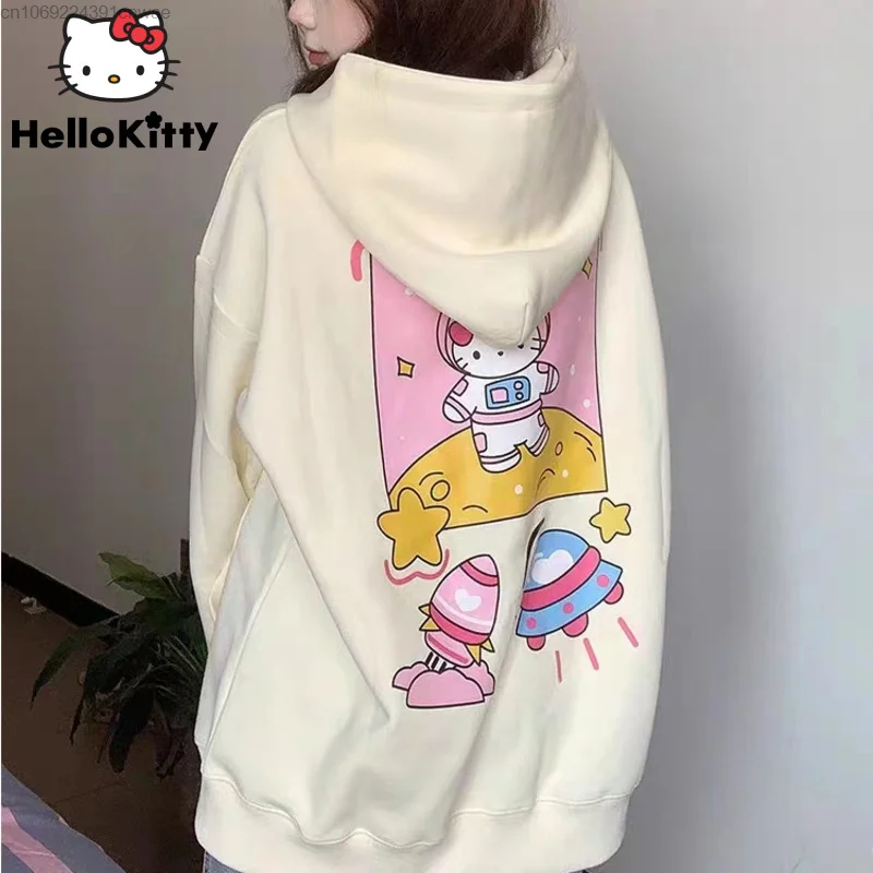 Sanrio-ジッパー付きパーカー,女性用長袖セーター,カジュアル,ヒップホップ,グランジ,2k,ハロウィーン用