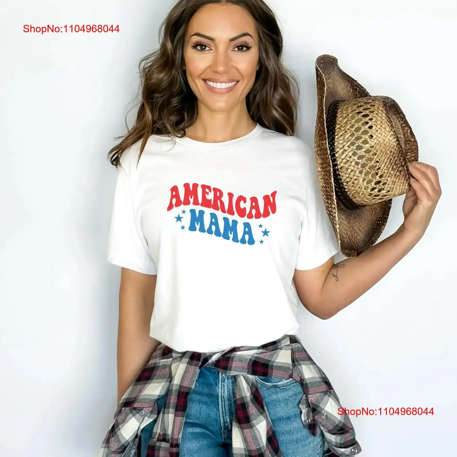 تي شيرت الرابع من يوليو ماما الأمريكية يوم الاستقلال الرابع للمرأة لها الوطنية باتريوت خمر مغسول قليلاً متعدد الاستخدامات #1