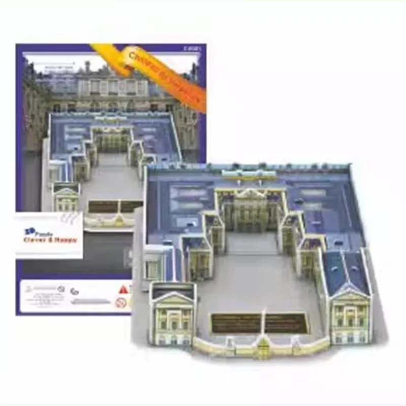 Chateau de Versailles Palácio França Paris Museu de História 3D Quebra-cabeça de Papel DIY Brinquedo Arquitetura Menino Menina Presente de Viagem 1 PC