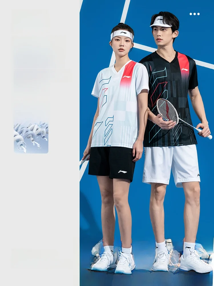 haut-de-sport-a-manches-courtes-uniforme-de-badminton-respirant-a-sechage-rapide-vetements-d'equipe-de-competition-professionnelle-pour-hommes-et