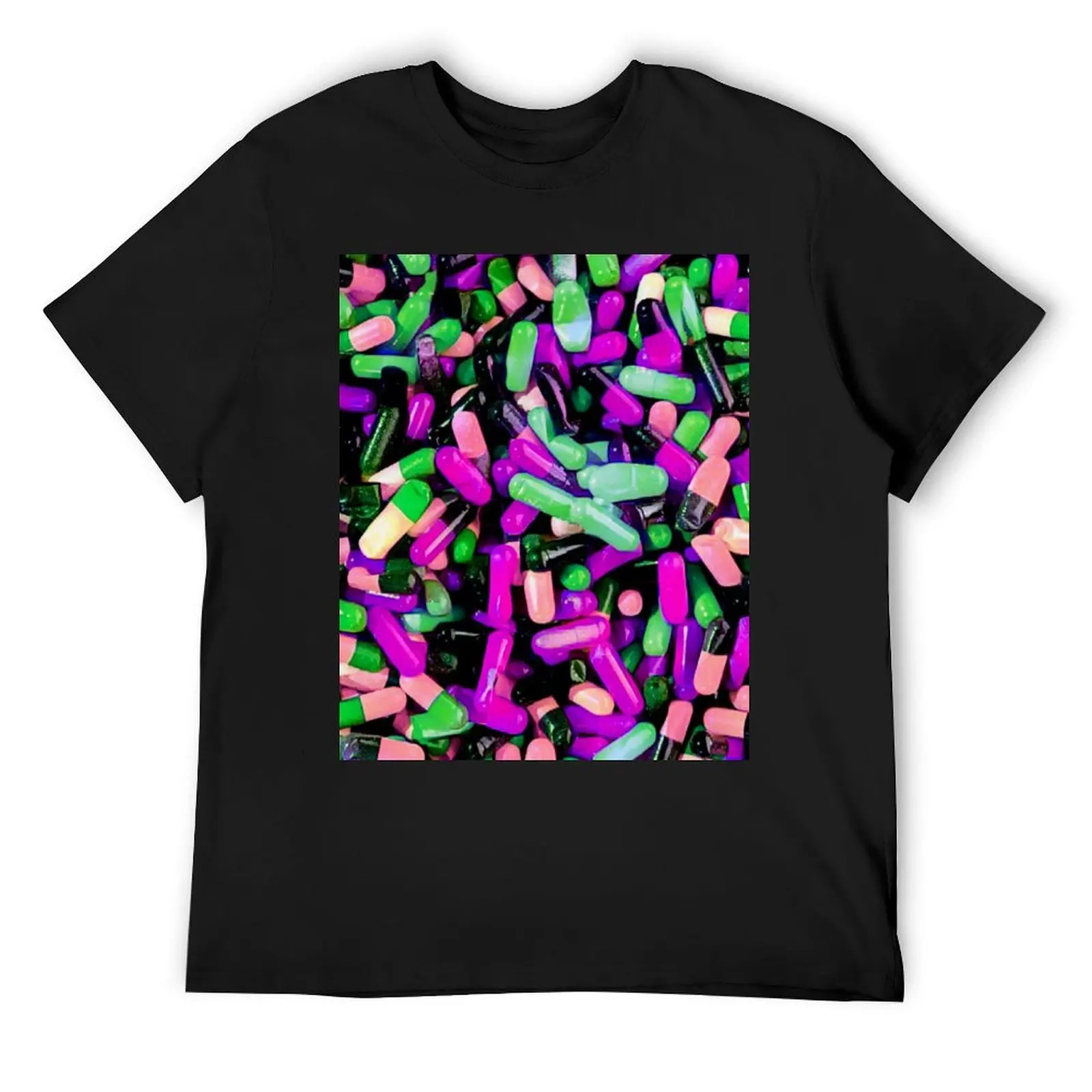 

Trippy Psychedelic pills repeated pattern gift idea for nurse T-Shirt blue lock tops funny shirt cotton outfits for men