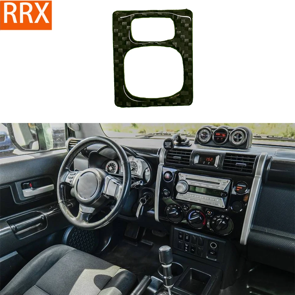 

For Toyota FJ Cruiser 2007-2014 Rearview Mirror Button Cover Trim Real Carbon Fiber Stickers Car Interior Moulding Accessories