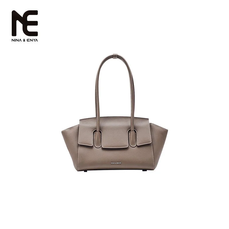 

NINA ENYA Large Eye Bag Single Shoulder Handbag Genuine Leather Bag for Women 2025 New