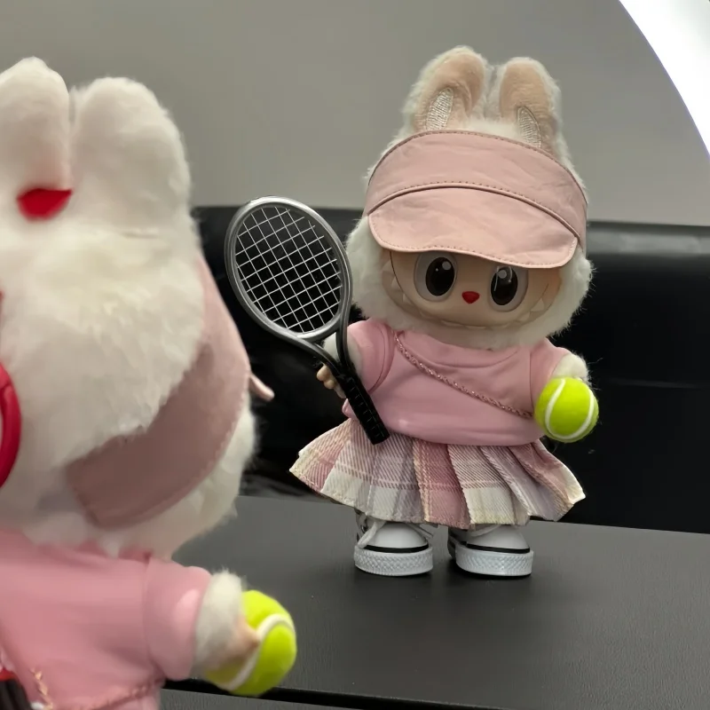 

For Labubu Doll Clothes Labubu Tennis Girl Pink Outfit Full Of Vitality Clothes Doll Accessories No Doll