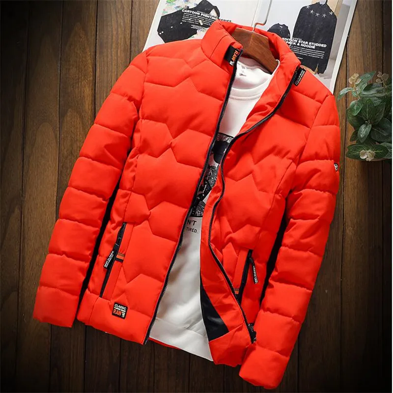Autumn Winter Jacket Men Thicken Warm Cotton-padded Mens Jackets Slim Fit Stand Collar Youth Winter Jackets and Coats For Me