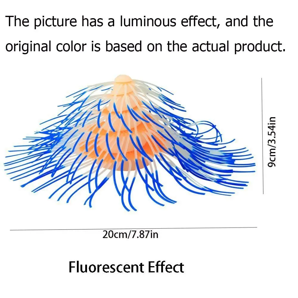 Silicone Aquarium Landscaping Colorful Artificial Simulation Coral with Fluorescent Effect Soft Aquatic Plants Home