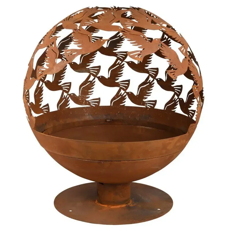 

Hand Art Crafts Wild Fire Pit Wood Burning Bonfire Corten Steel Globe Sphere Laser Cut Fire Pit