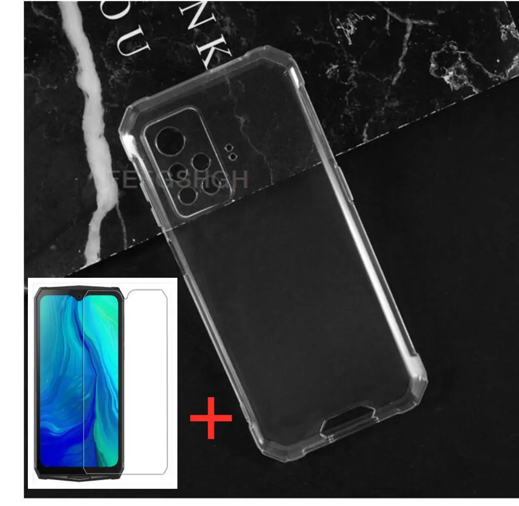 Anti-knock Soft TPU Phone Case For Blackview BV9200 6.6" 2022 BlackviewBV9200 Silicone Caso Cover Bumper Tempered Glass
