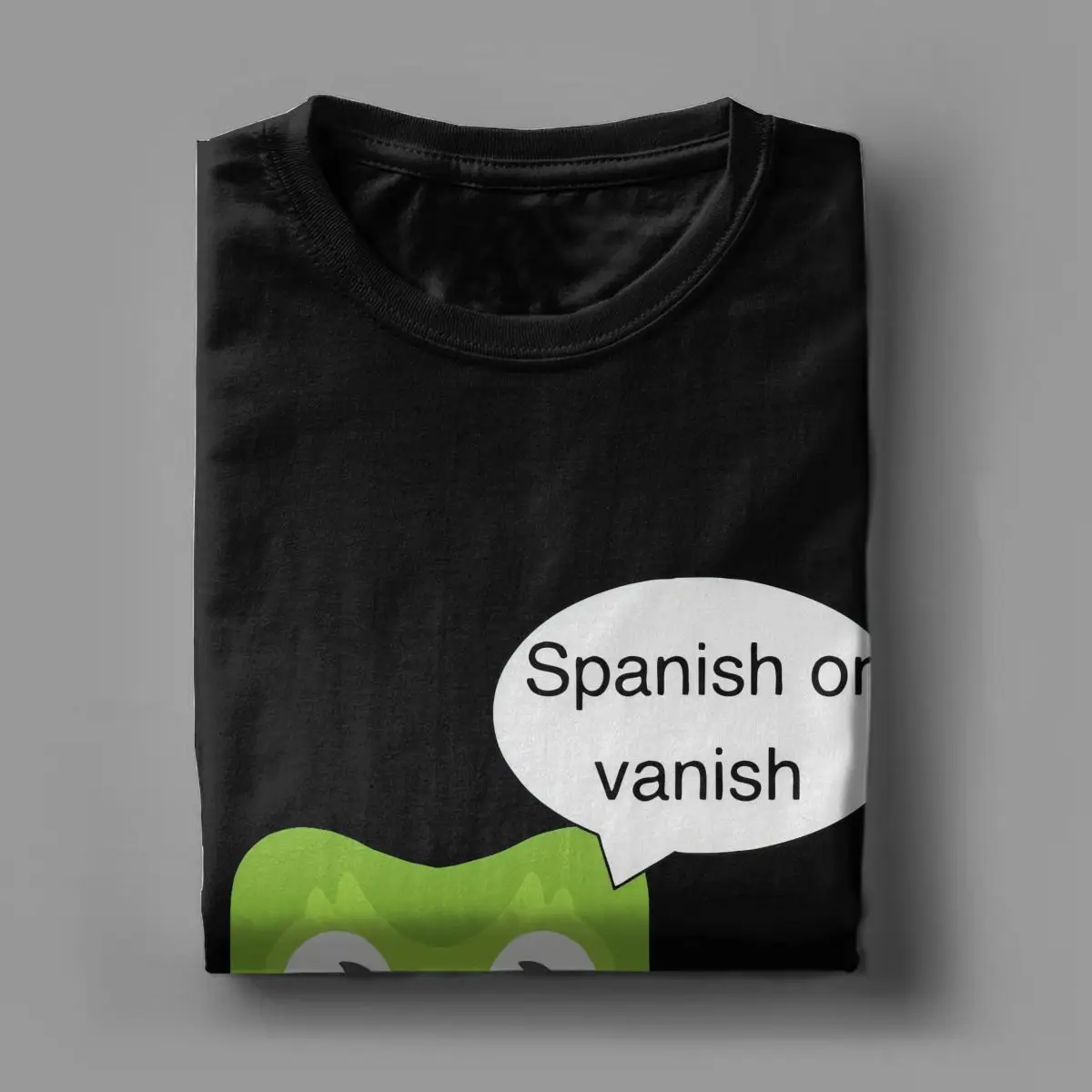 Spanish Or Vanish Duolingo T-Shirt for Men Women O Neck Pure Cotton T Shirts Cartoon Short Sleeve Tee Shirt New Arrival Clothing