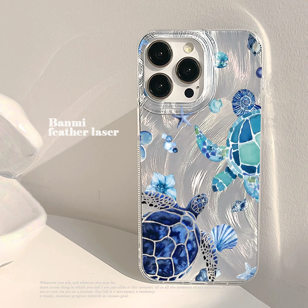 For Samsung Galaxy S21 S26 S25 S24 S23 S22 Ultra Plus FE Case  Ocean Sea Turtle Shell Cover For A16 A15 A36 A54 A55 A56 Funda