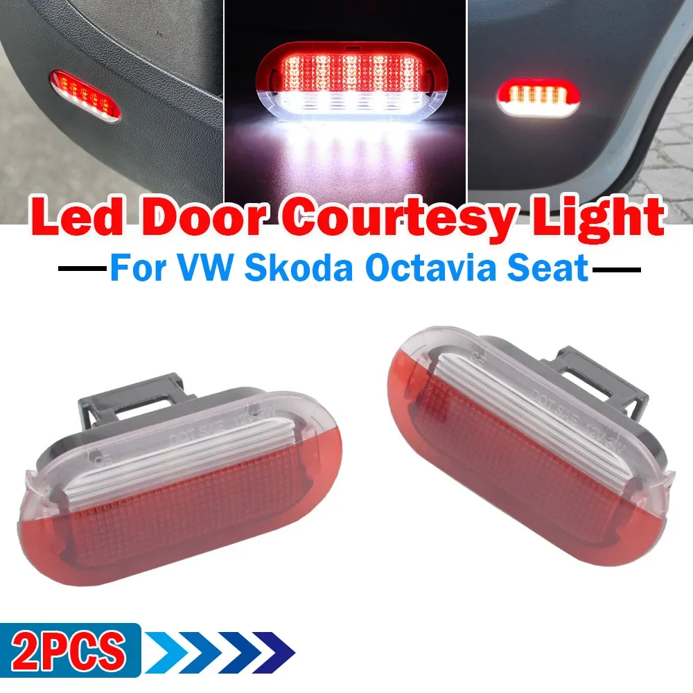 2PCS LED Courtesy Door Welcome Light for VW Golf MK3 MK4 Beetle Jetta Bora Polo Sharan Vento Touran Skoda Octavia Seat Leon