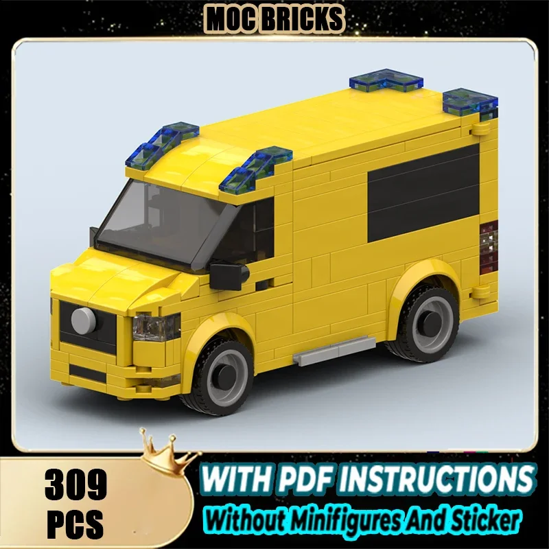 Moc اللبنات الهولندية لوحة فان سيارة إسعاف التكنولوجيا وحدات الطوب نموذج هدايا عيد الميلاد اللعب DIY مجموعات الجمعية!