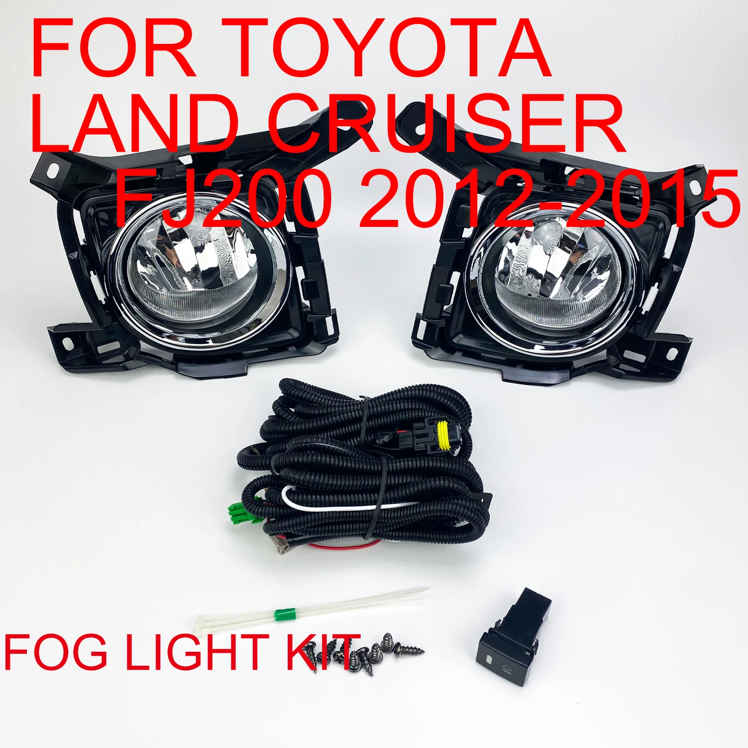 

Bumper Fog Light Lamp Kit For Toyota Land Cruiser FJ 200 2012 2013 2014 2015 Direct Replacement Set With Bulb Switch Wire Bezel