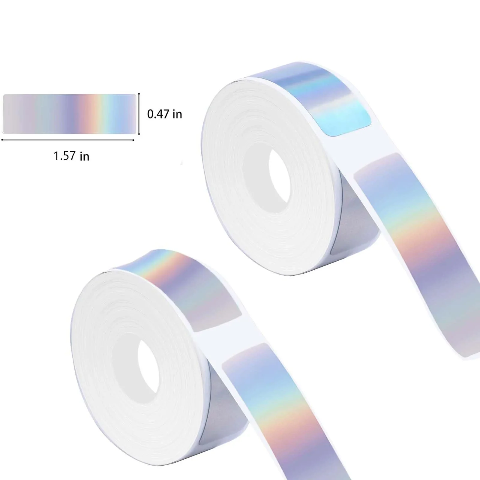 D30 Holographic Silver Labels D30 Thermal Self-Adhesive Label 12mm×40mm 100 Labels/Roll Compatible with D30 D35 P11 Label Maker