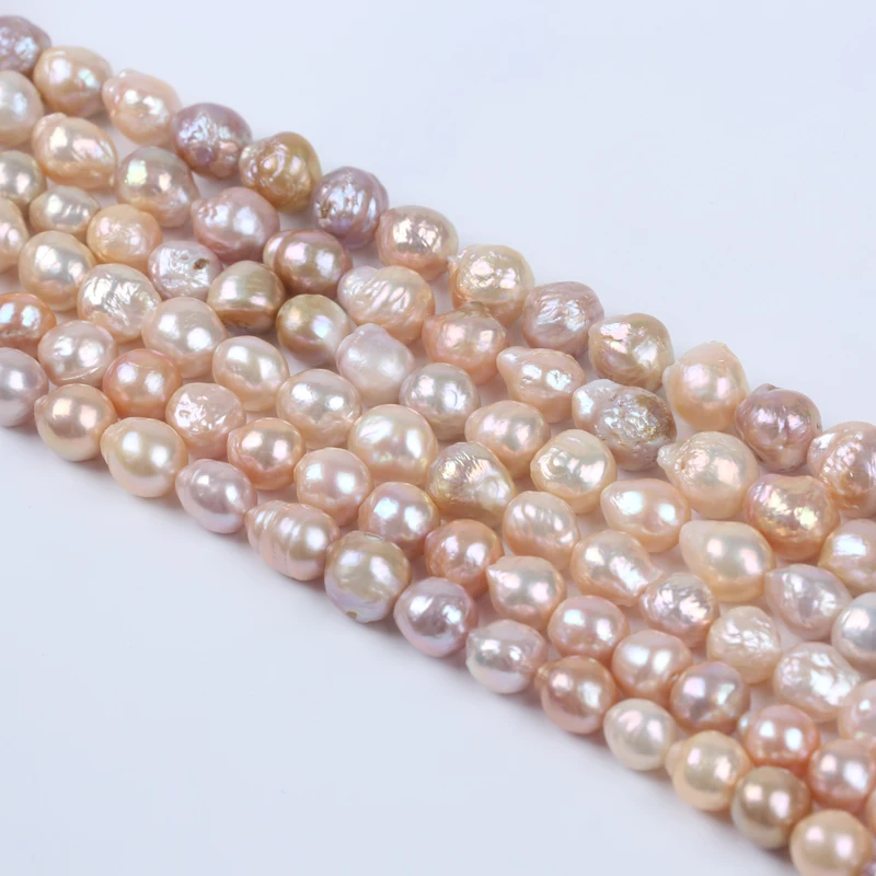 

Wrinkled skin 10-11mm A natural pink purple freshwater near round edison pearl beads strand for jewelry making