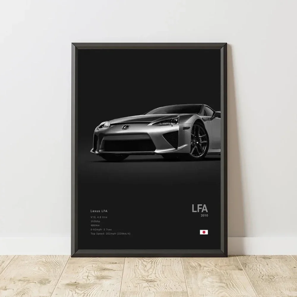 Famous Cars SLS LFA Canvas Wall Art Print Poster GT1 RAPTOR Decorative Mural Modern Home Decor Birthday Gift Unframed