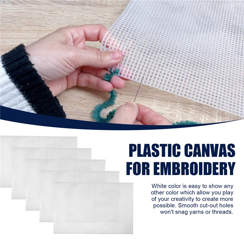 ABSS-10PCS Mesh Plastic Canvas Sheets 19.6X13 Inch For Embroidery Crafting, Acrylic Yarn Crafting, Knit And Crochet Projects