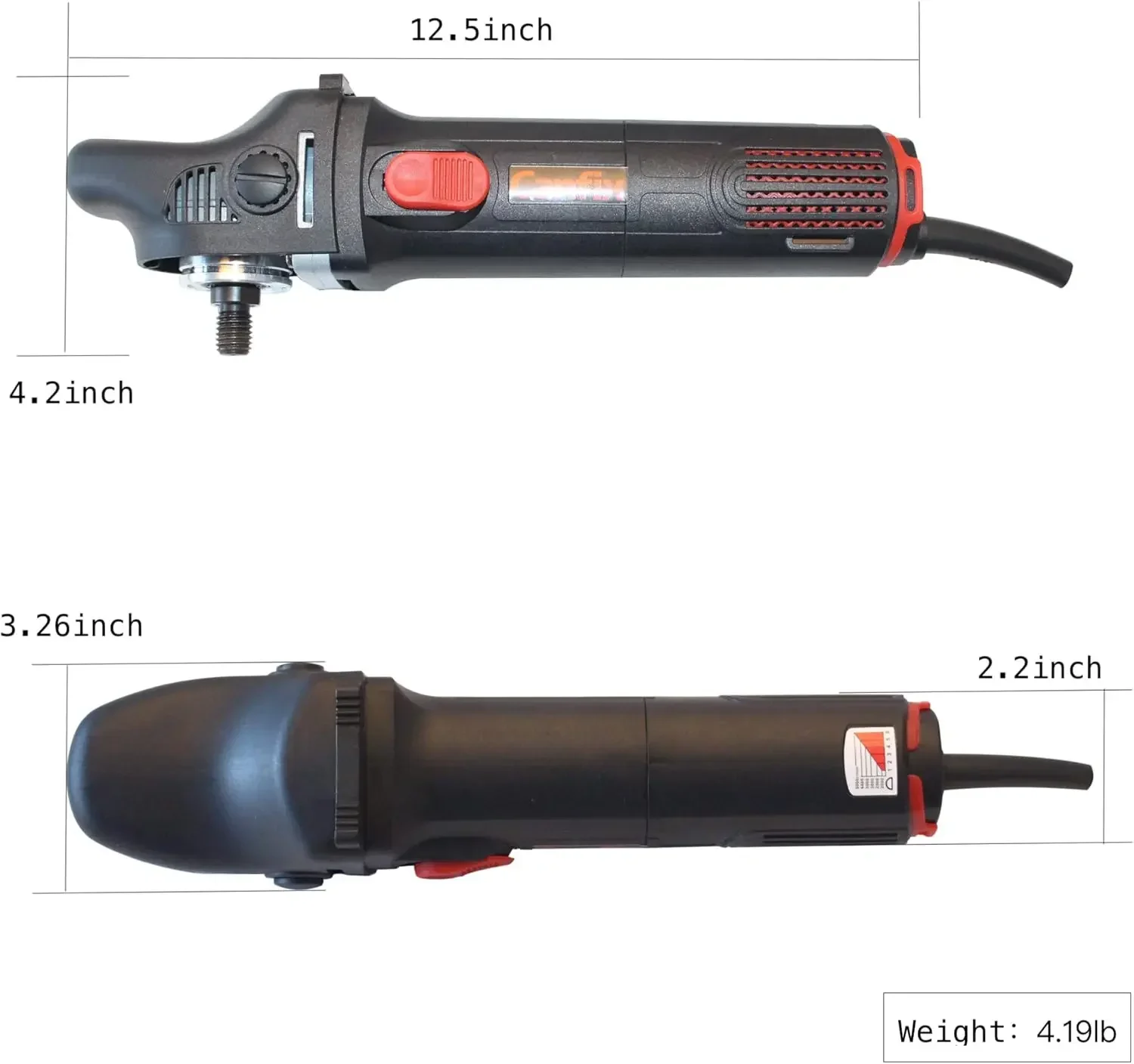 Máquina rotativa de polimento de carro com almofadas e eixos de extensão M14