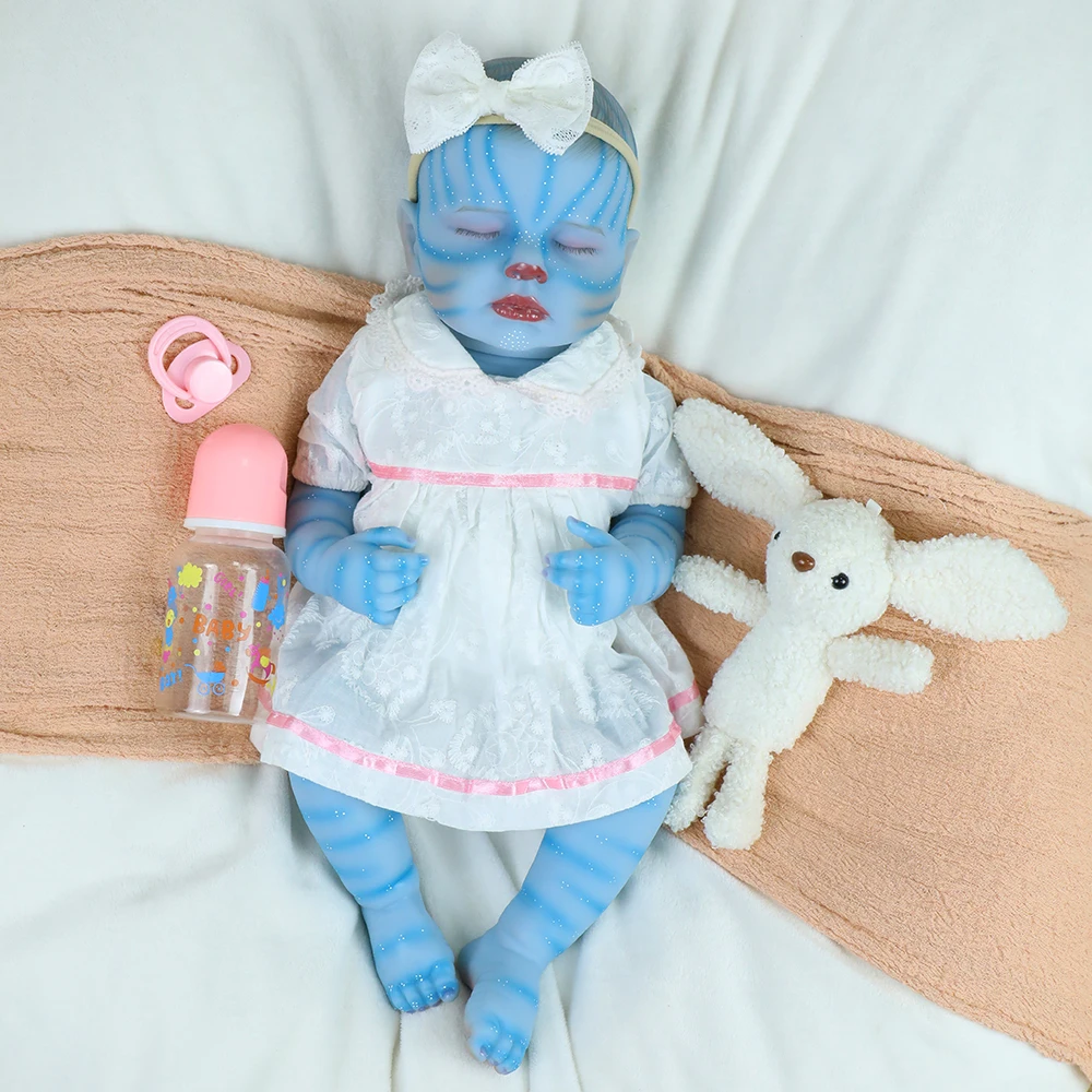 

18-дюймовая виниловая кукла реборн Loulou Avatar всего тела, реалистичная 3D картина ручной работы, настоящая детская силиконовая кукла Bebe для новорожденных