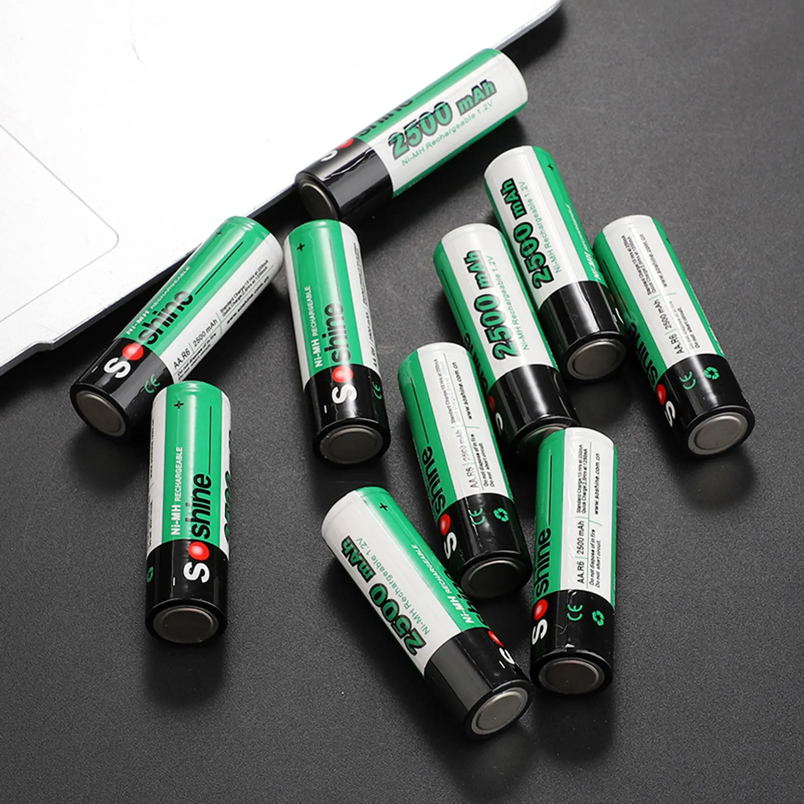 Soshine 4/8/16/20PCS 1.2V AA 2500mAh Ni-MH Rechargeable Battery Ni-mh for Temperature Gun Flashlight Remote Control Batteries