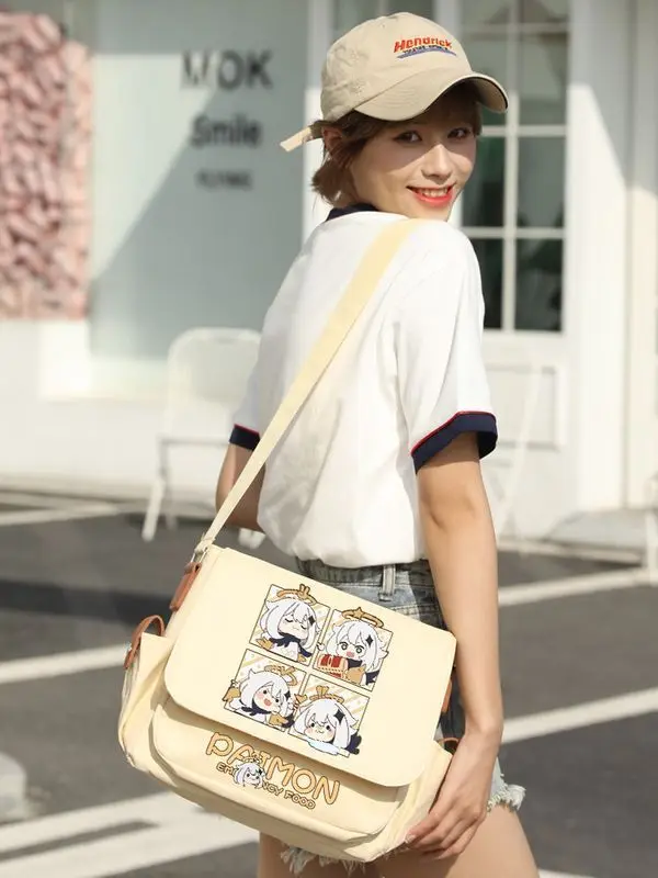 Zhongyuan Shennong Single Shoulder Crossbody Bag For Men And Women Teenagers Middle School Students Paimon Cute Cartoon Ani