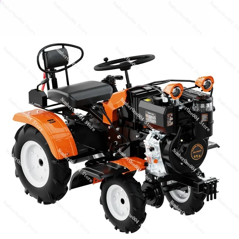 

Four-wheel Drive Ride-on 195 Small Rotary Tiller Arable Land Ride Micro-tiller Orchard Greenhouse Plowing