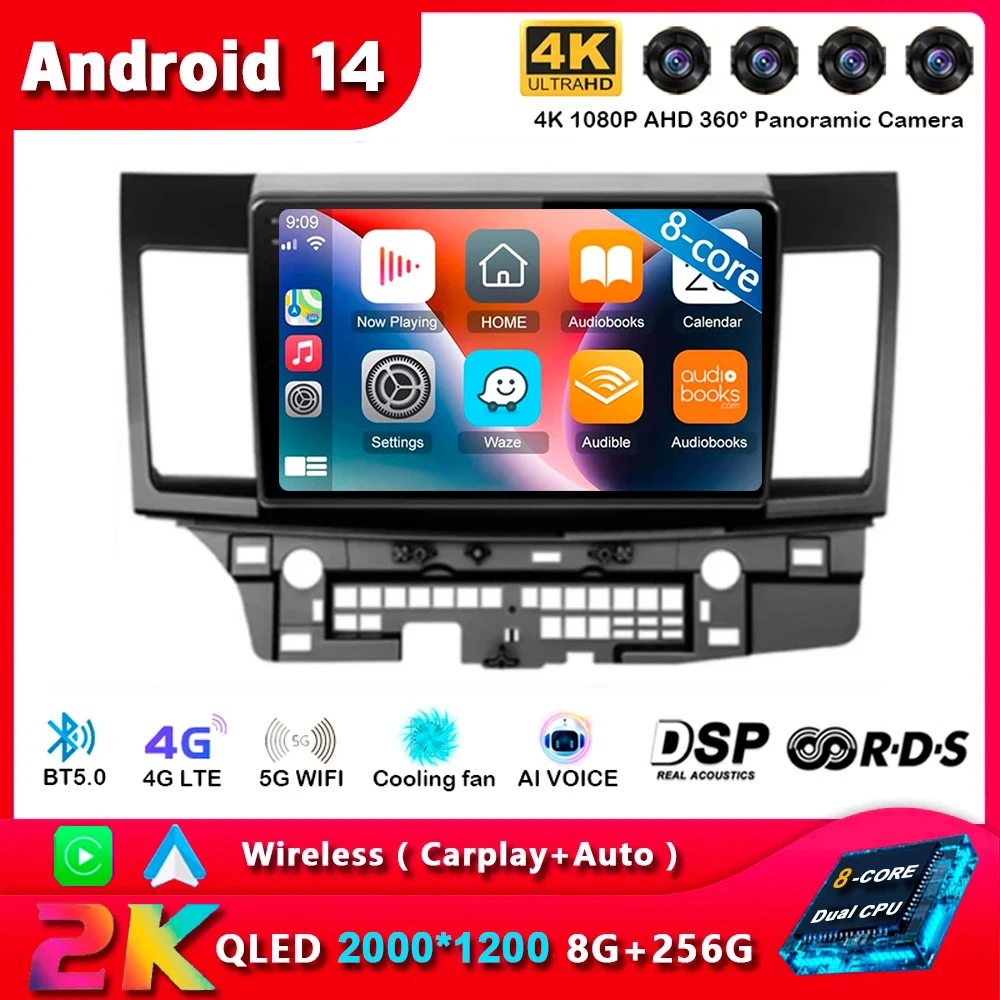 

Android 14 WIFI+4G Car Radio For Mitsubishi Lancer 10 CY 2007-2017 Multimedia Video Player Navigation GPS Stereo 2 din Head Unit