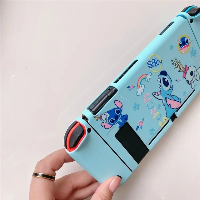 Casing Disney Stitch baru untuk Nintendo Switch NS sampul pelindung tas penyimpanan Anime Aksesori cangkang pegangan konsol Game