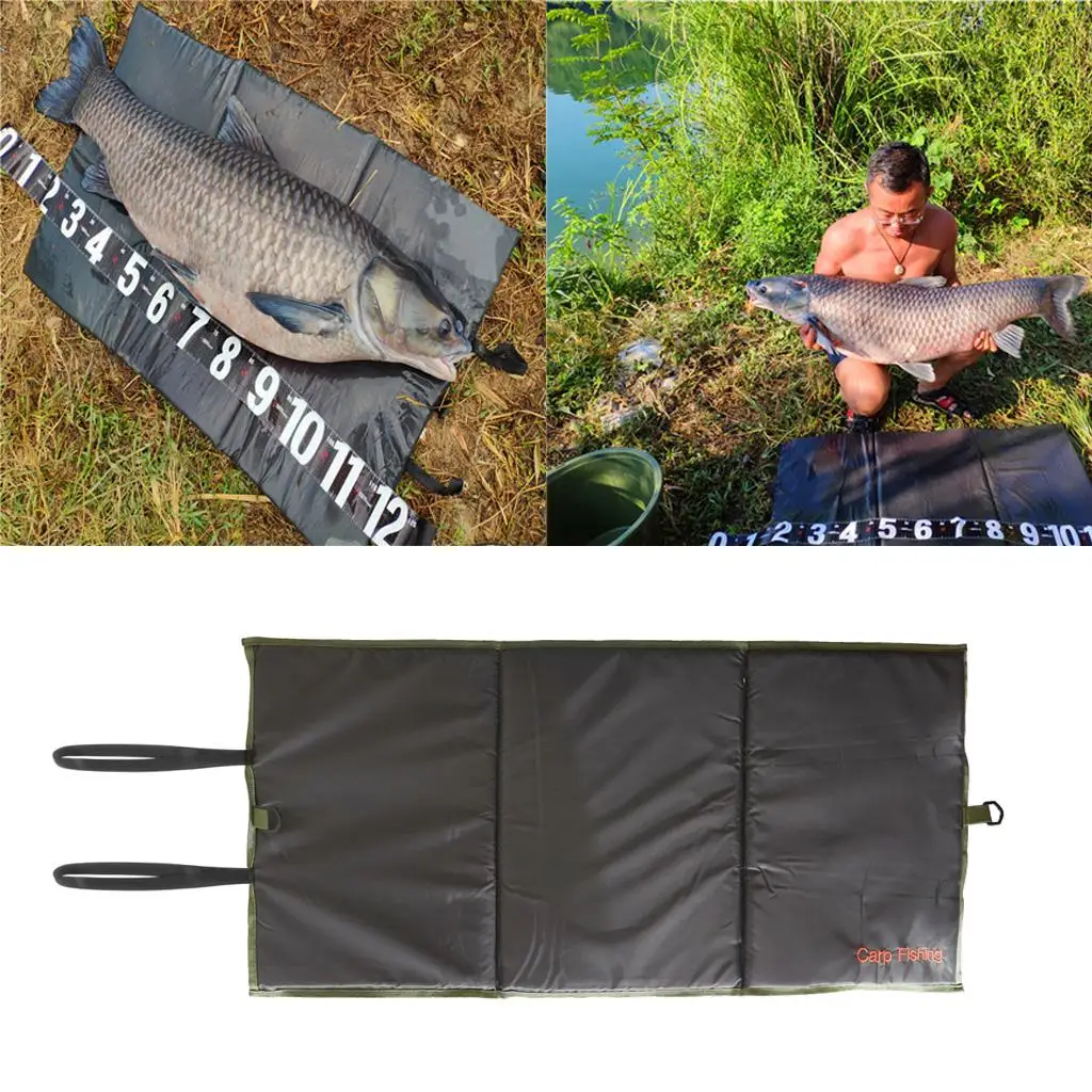 Foldable Unhooking Mat Landing Mat for Fishes Straps Pad Carp Fishing Tackle 38x19''