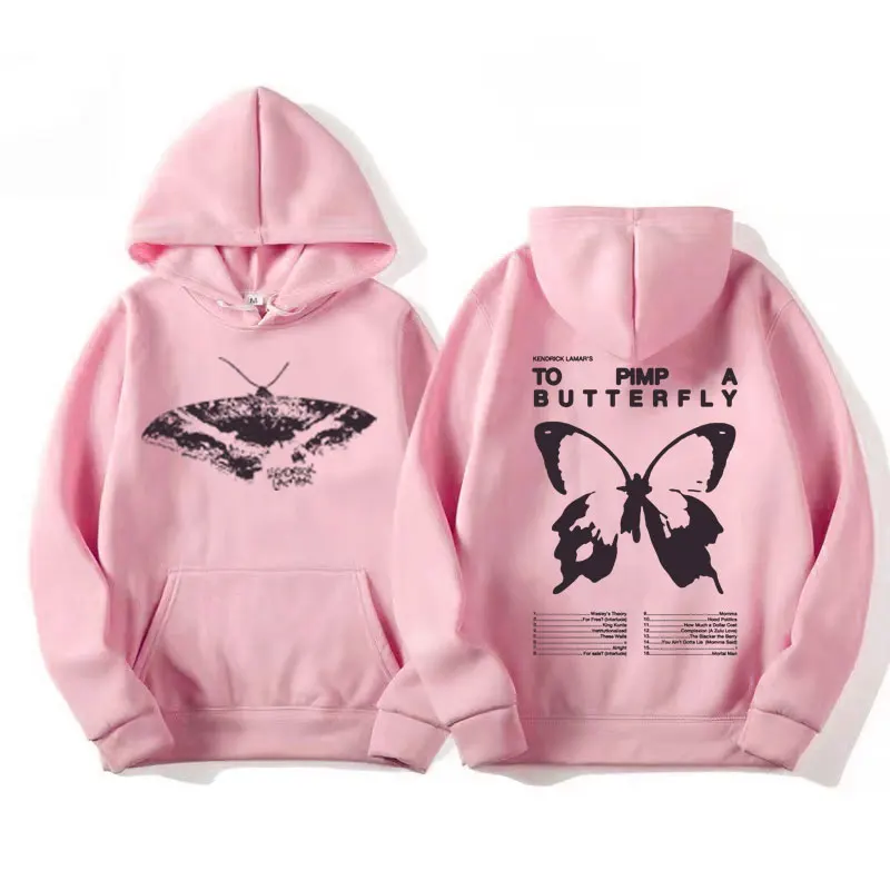 Kendrick Lamar Album Hoodies Om een vlinderbaanlijst te poepen Grafische hoodie Heren Dames Harajuku Esthetische sweatshirts met lange mouwen