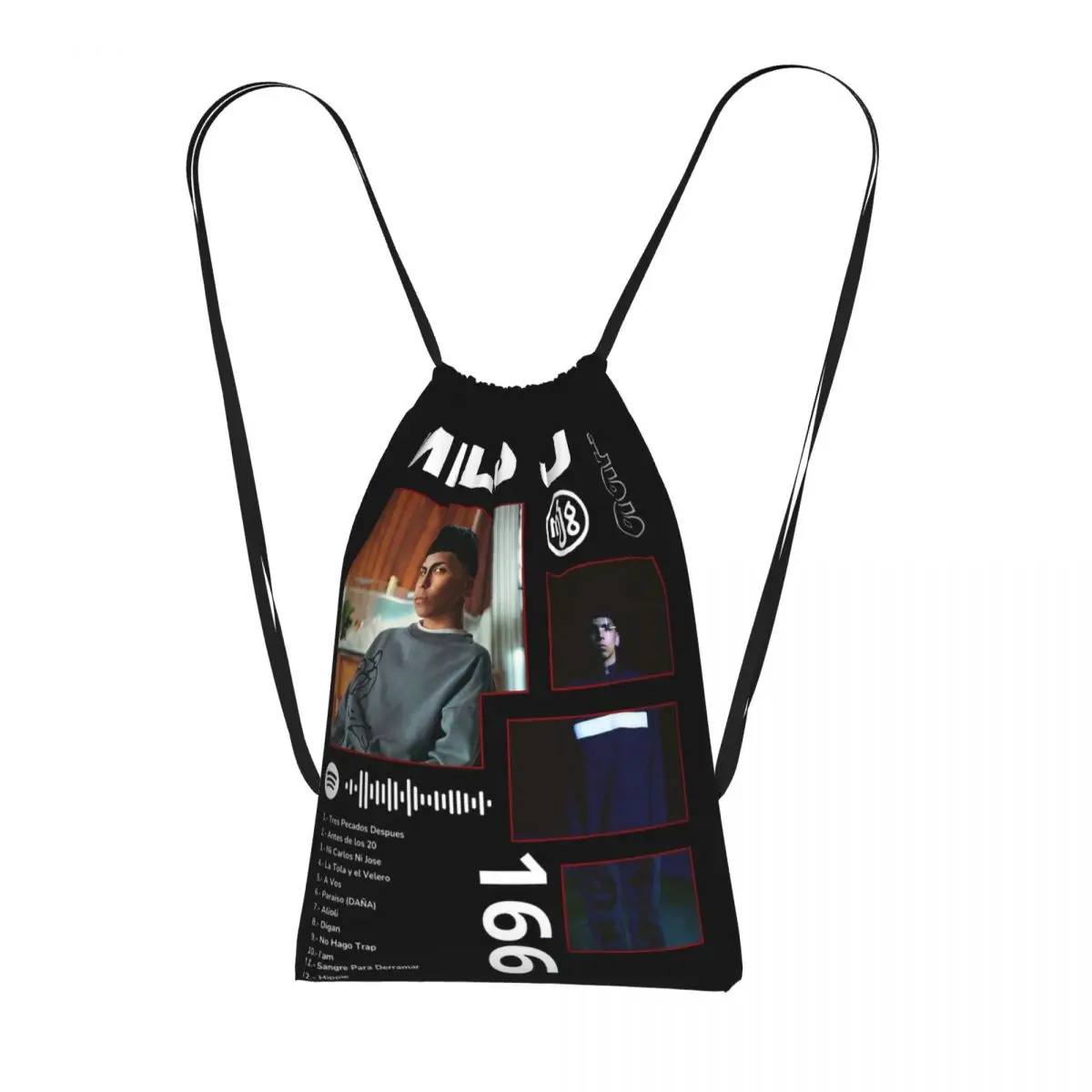 Rapper Milo J 166 Album Deluxe Drawstring Backpack hiking cycling Bag Portable Travel Drawstring Bag for Men Women