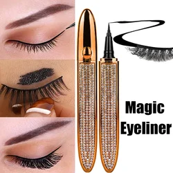 Magic Self Adhesive Magic Eyeliner Pencil No Glue Magnetic Waterproof Anti-smudge Quick Drying Eyelashes Sticking  Eye liner Pen