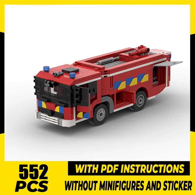 Moc Building Block Car Series Belgian Fire Truck Water Tanker Model Technology Brick Brand-name Vehicle DIY Toy For  Gift