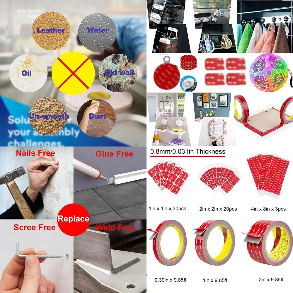 

Double Side Tape Heavy Duty,2in x 10ft Mounting Tape Strong Adhesive Double Sided Tape Waterproof Foam Tape for LED Strip Light,