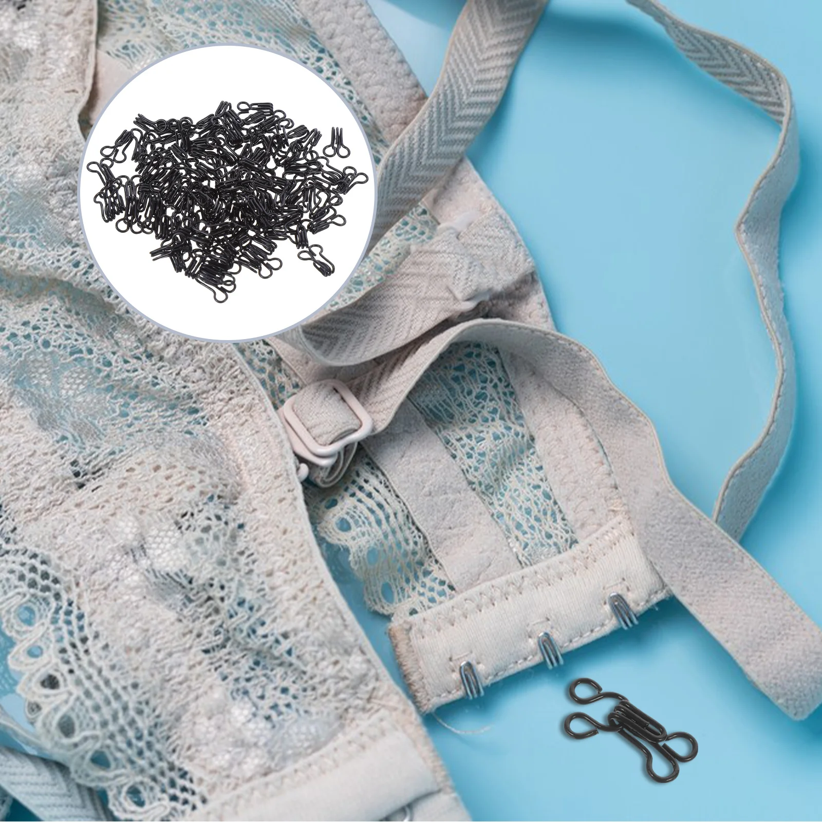 

100pcs Brass Bra Hooks Clasps Durable Sewing Fasteners For Lingerie Clothing Repair Adjustable Waist Buckle Closure