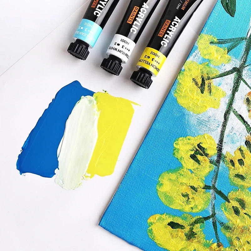 Juego de pintura acrílica para niños y principiantes, suministros de arte de pintura, 12ML, 24 colores, resistente al agua, regalos para artistas