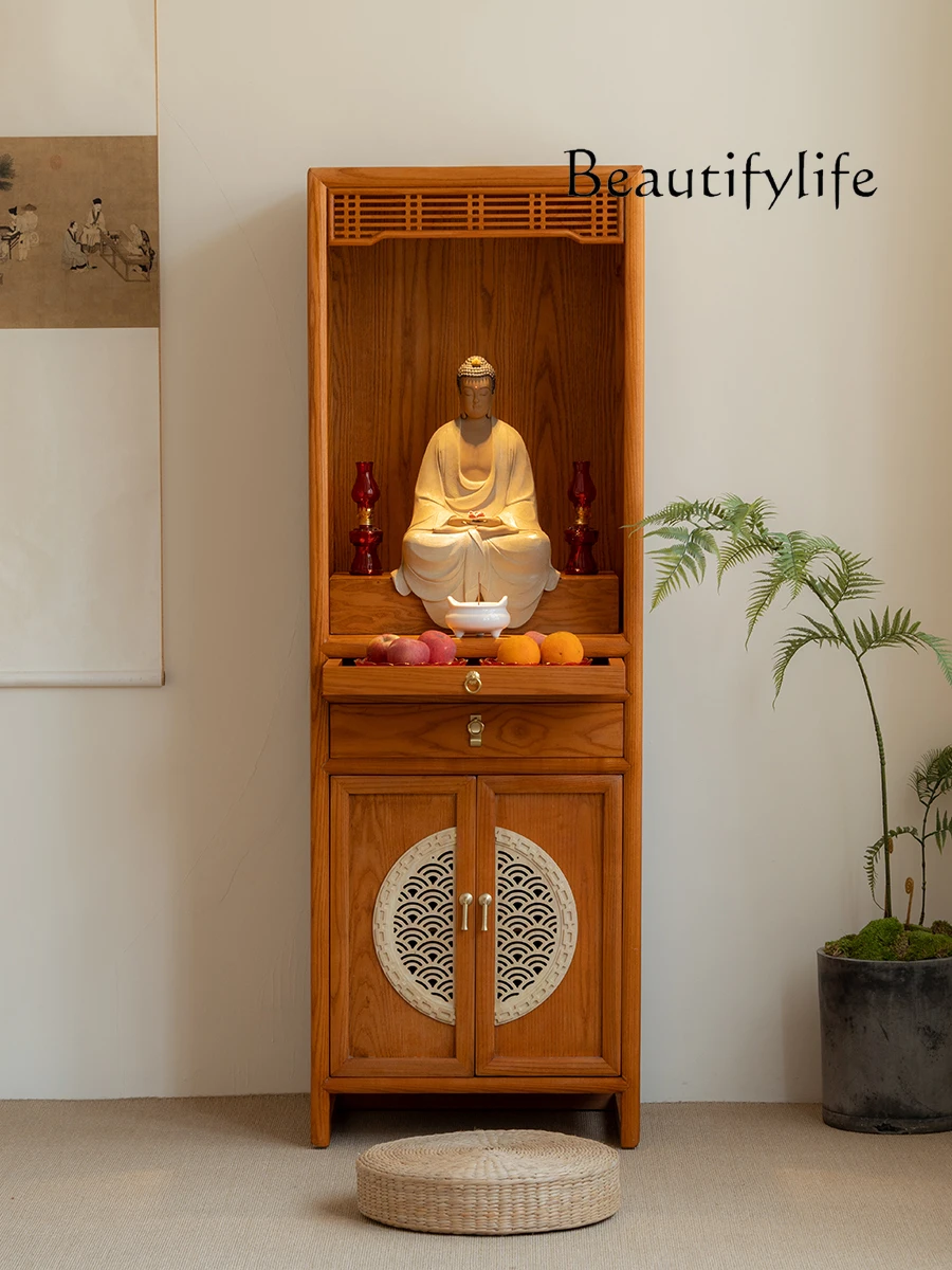 

Nordic Ancient Style Solid Wood Buddha Niche Household Minimalist Clothes Closet Worship Table