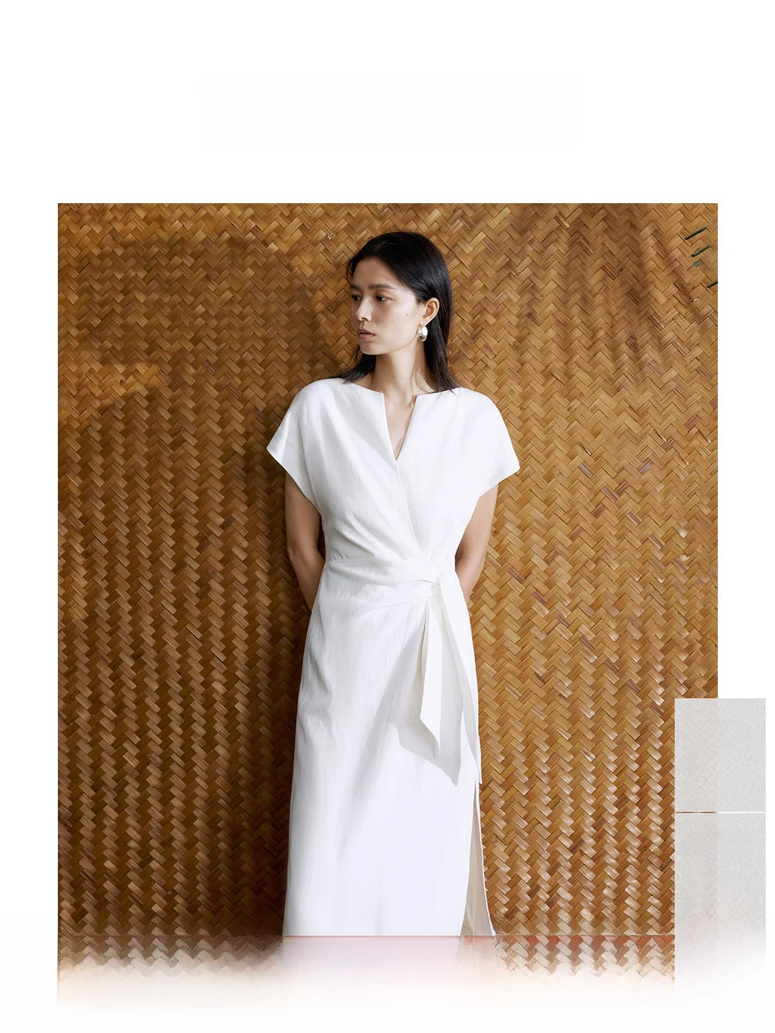 

Новое элегантное простое белое платье с коротким рукавом и V-образным вырезом, подчеркивающее талию, от Xinzhuo Epoxylan, повседневное, с завышенной талией, из тюля